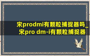 宋prodmi有颗粒捕捉器吗_宋pro dm-i有颗粒捕捉器